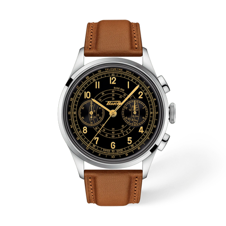 Front view of the watch Tissot Telemeter 1938 42mm with shadow