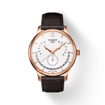 Front view of the watch Tissot Tradition Perpetual Calendar with shadow
