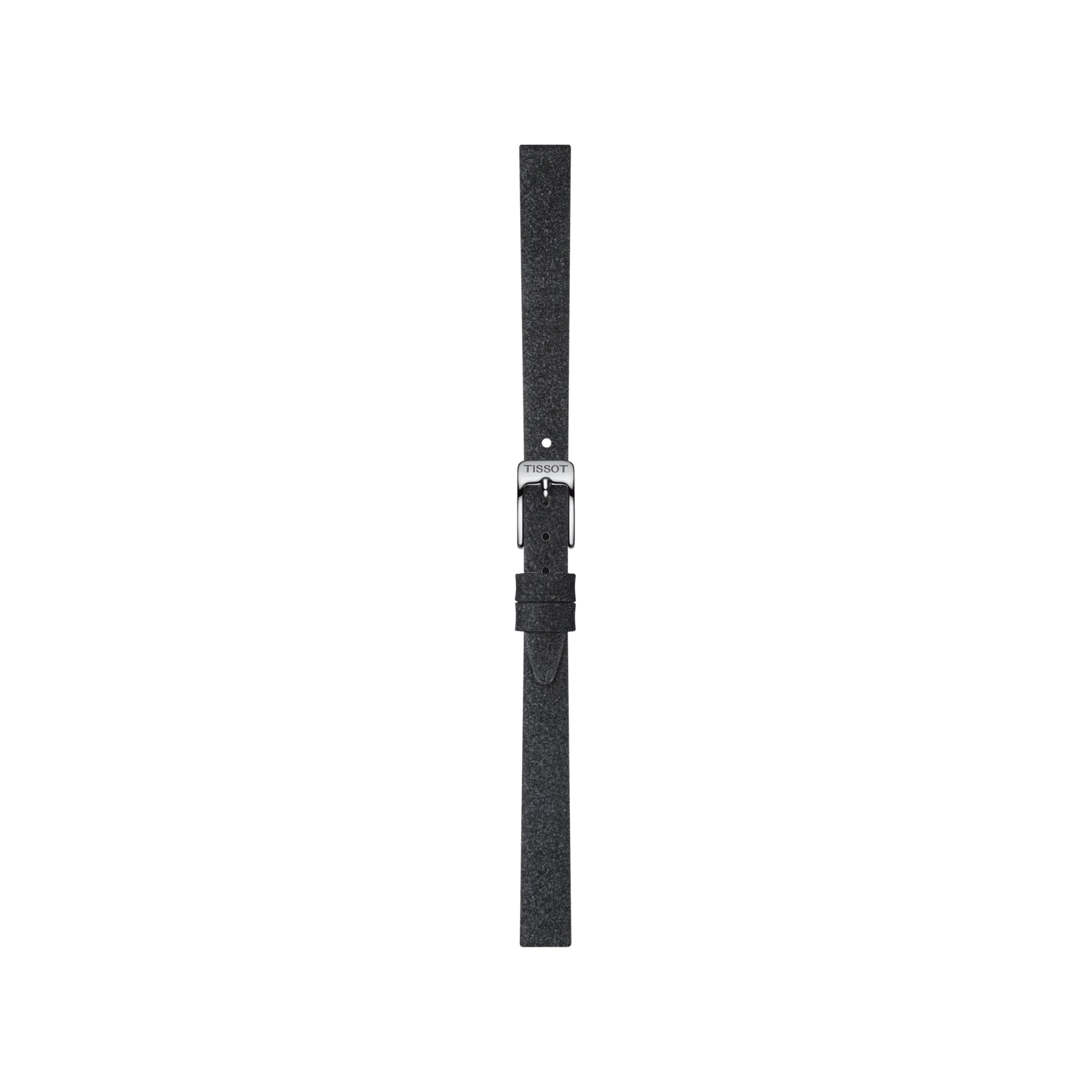 Vue de face de Bracelet Officiel Tissot Synthétique Noir Entre-cornes 9 mm