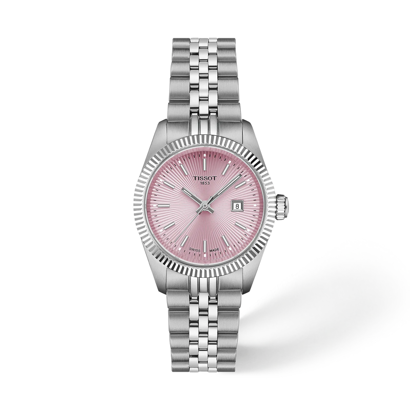 Vooraanzicht van het horloge Tissot Ballade 30mm met schaduw