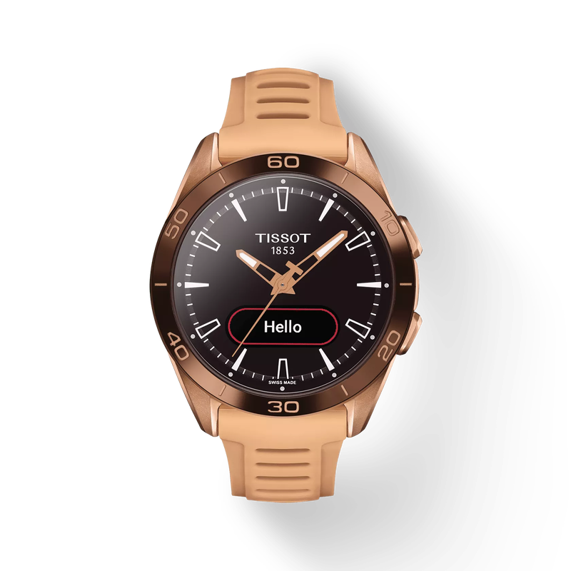 Front view of the watch Tissot T-Touch Connect Sport 43.75mm with shadow