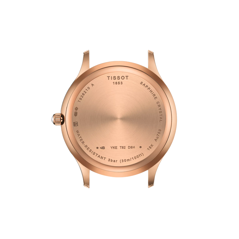 Back view of the watch case Tissot Excellence Lady 18K Gold