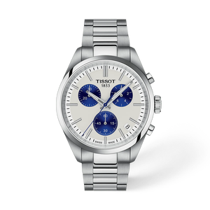 มุมมองด้านหน้าของนาฬิกา Tissot PR 100 40mm พร้อมเงา