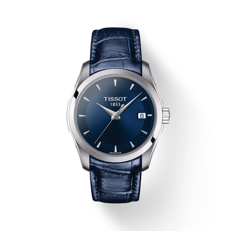 Front view of the watch Tissot Couturier Lady with shadow