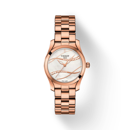 Front view of the watch Tissot T-Wave 30mm with shadow