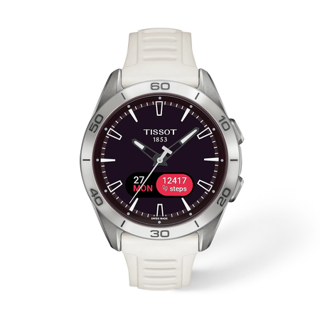 Front view of the watch Tissot T-Touch Connect Sport 43.75mm with shadow