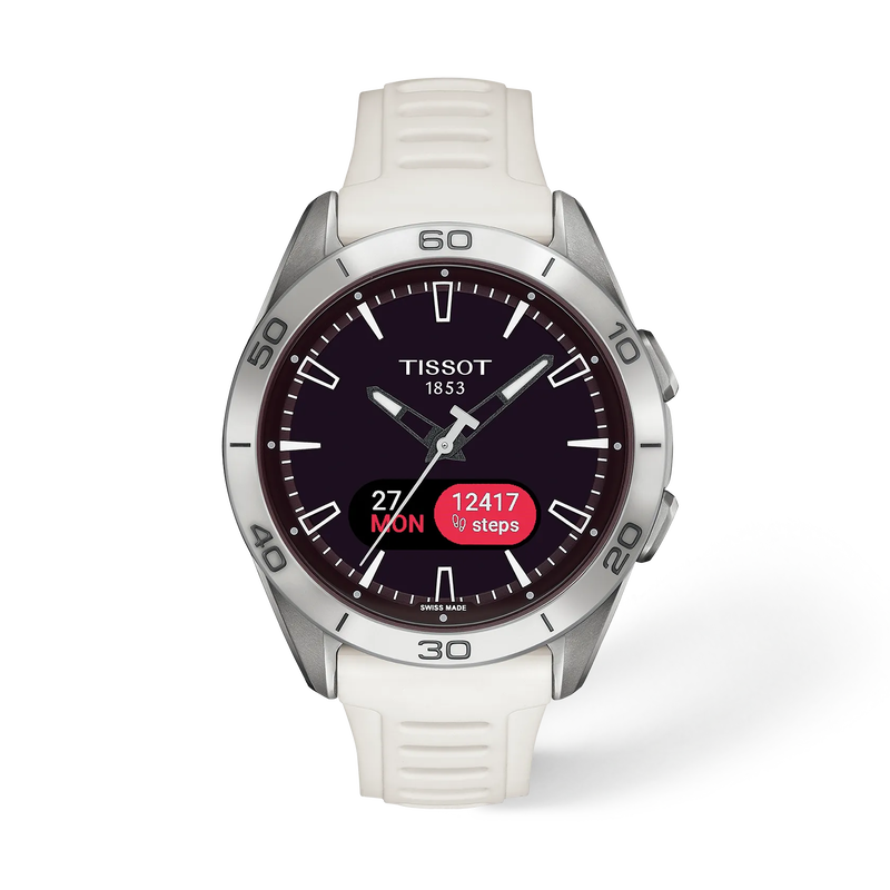 Front view of the watch Tissot T-Touch Connect Sport 43.75mm with shadow