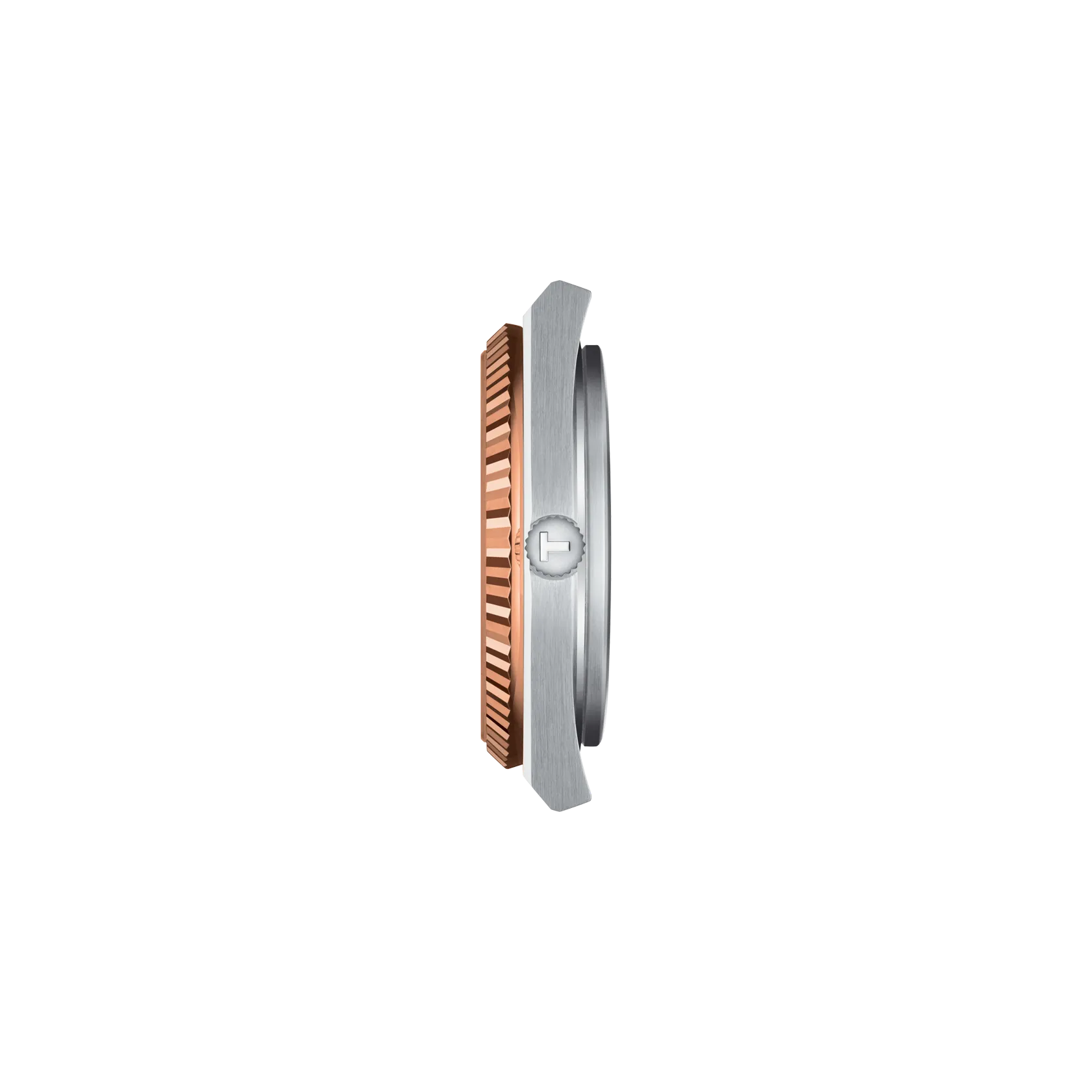 시계 케이스 프로필 보기 티쏘 PRX 파워매틱 80 스틸 & 18K 골드 베젤