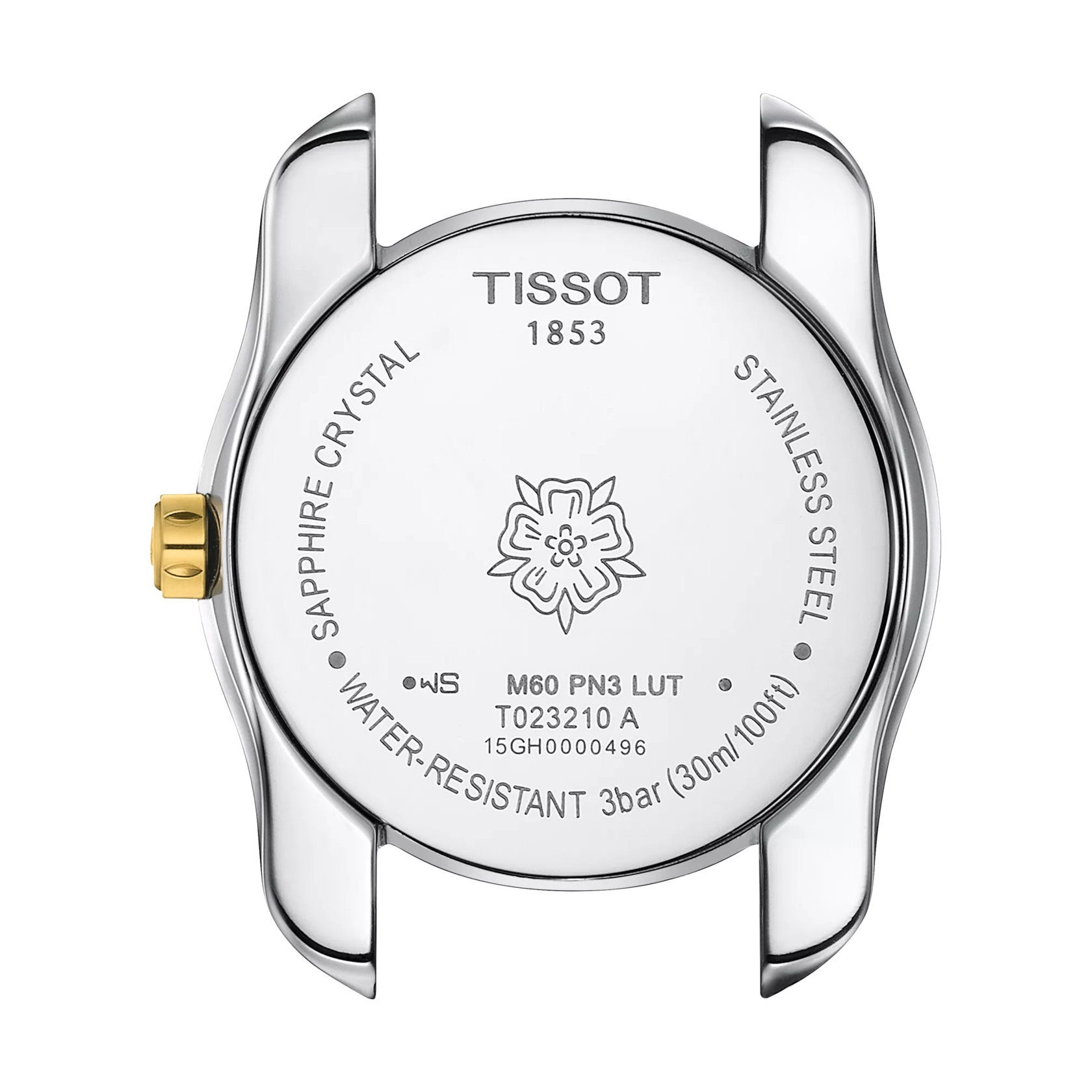 R&uuml;ckansicht des Geh&auml;uses der Uhr Tissot T-Wave