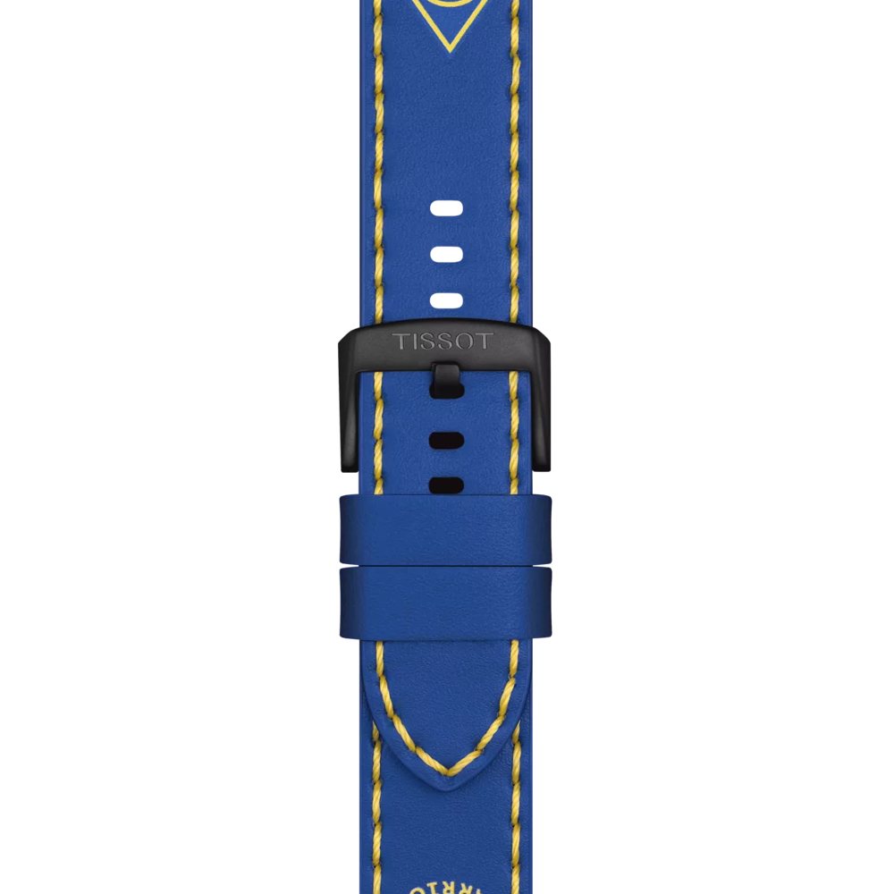 Zoom on Tissot Official Blue Leather Strap Lugs 22 mm