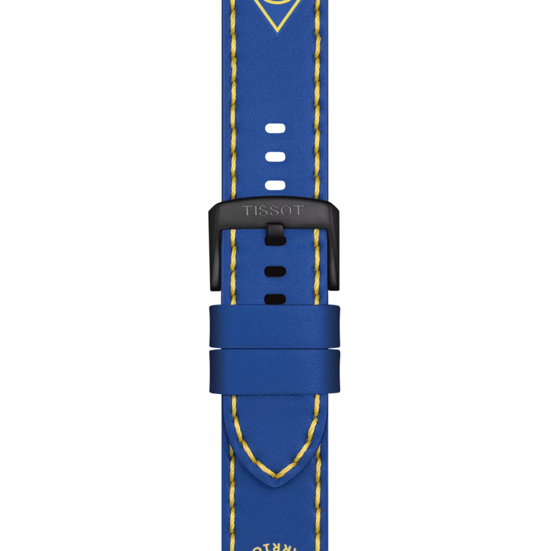 Zoom on Tissot Official Blue Leather Strap Lugs 22 mm