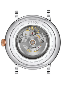 มุมมองด้านหลังของตัวเรือนนาฬิกา Tissot Carson Premium Powermatic 80