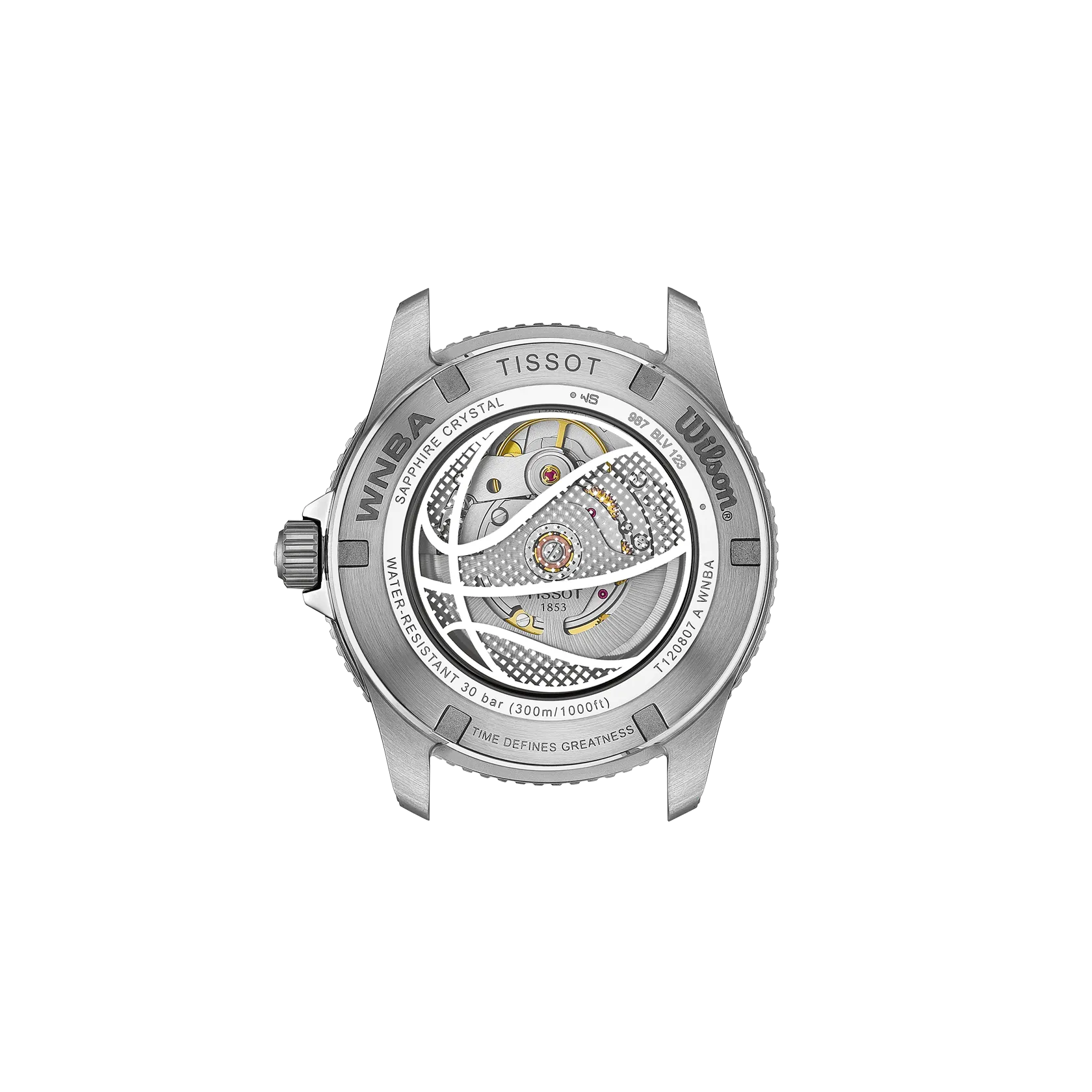 Back view of the watch case Tissot Seastar Wilson WNBA 40mm