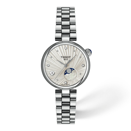 Front view of the watch Tissot D&eacute;sir 29.6mm with shadow
