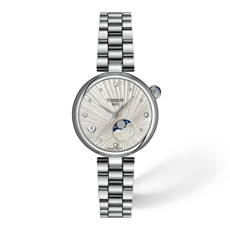 Front view of the watch Tissot D&eacute;sir 29.6mm with shadow