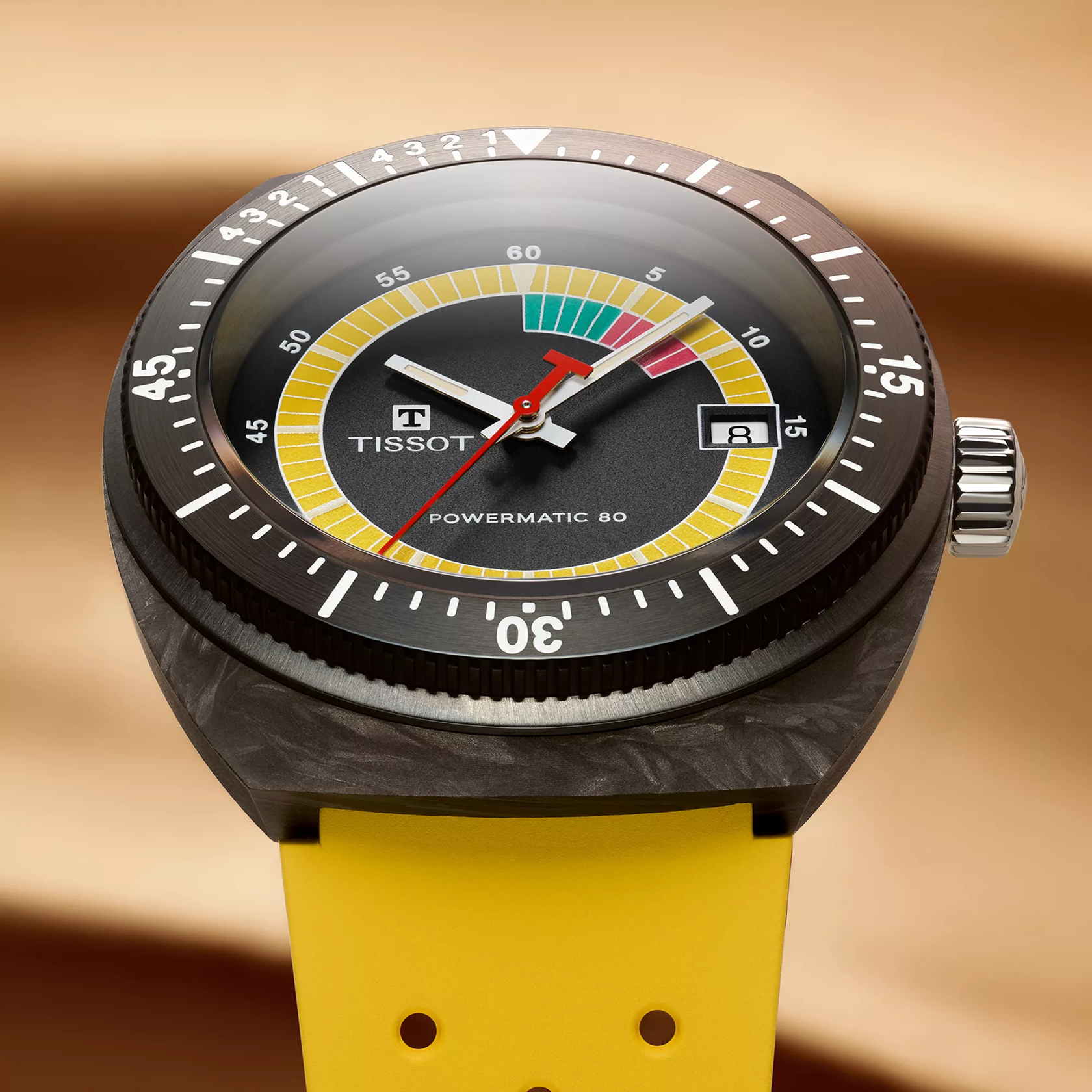 Tissot Sideral S 41mm reloj en un fondo de color