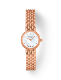 Vue de face de la montre Tissot Lovely Round 19.5mm avec ombre