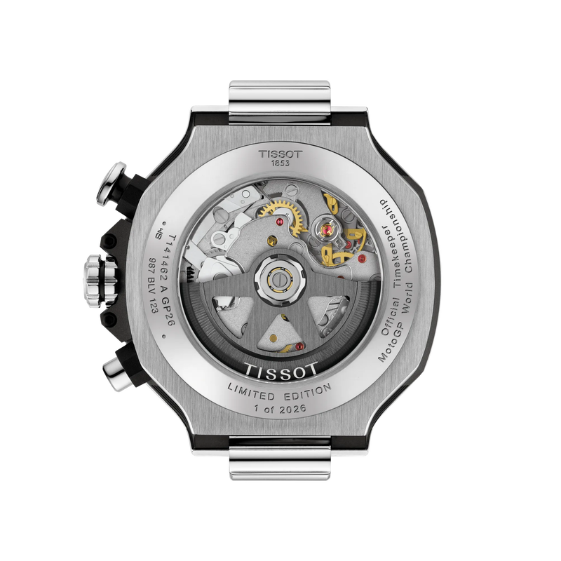 Back view of the watch case Tissot T-Race MotoGP 2026 45mm