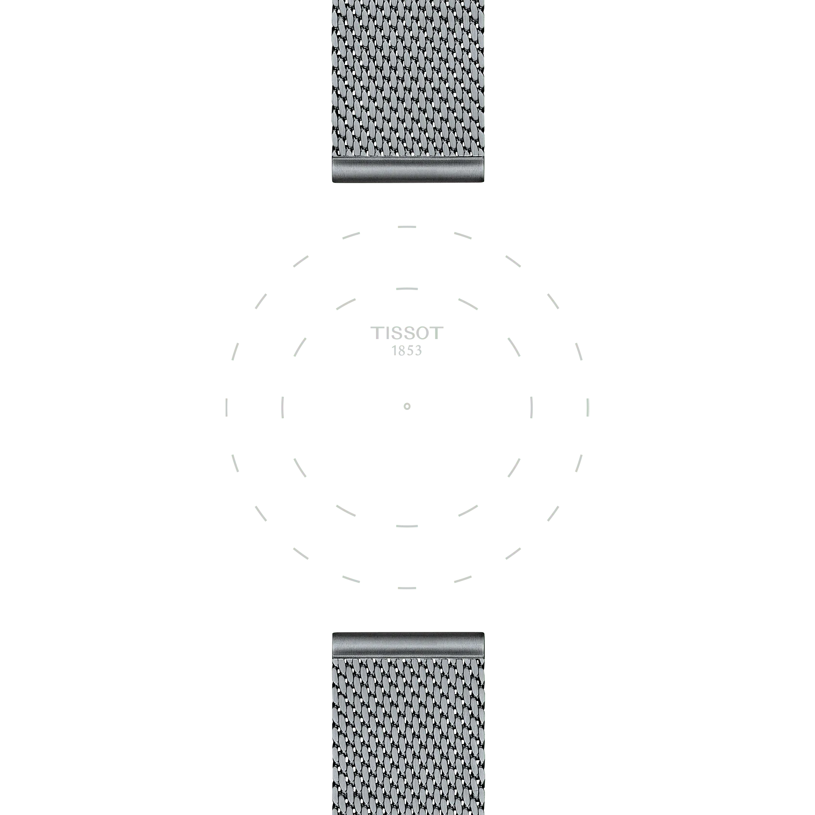 티쏘 공식 스틸 밀라네즈 브레이슬릿 러그 20 mm 의 러그에 초점