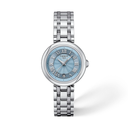 Front view of the watch Tissot Bellissima 26mm with shadow