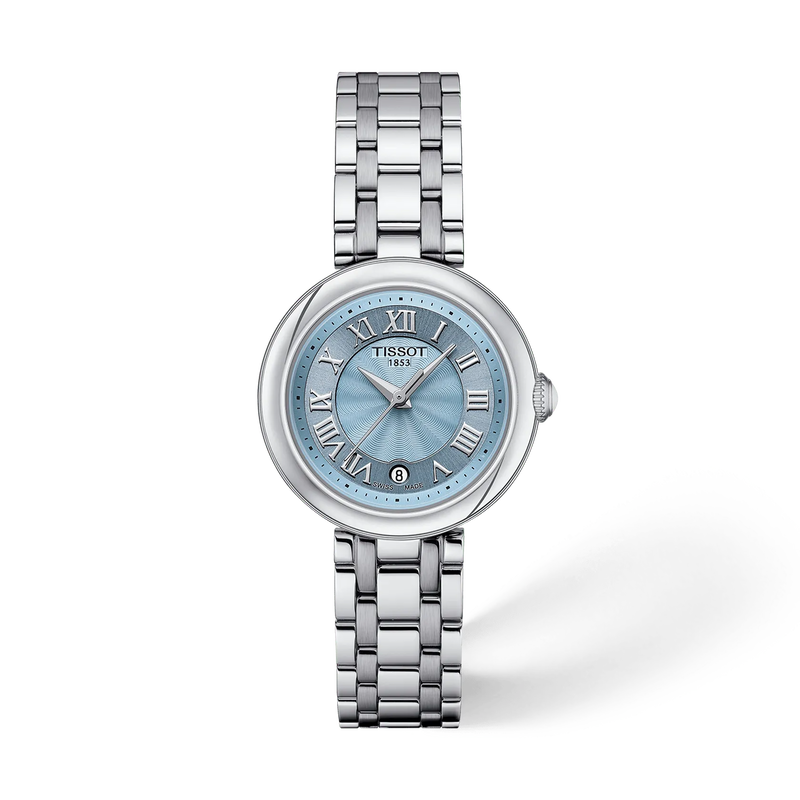 Front view of the watch Tissot Bellissima 26mm with shadow