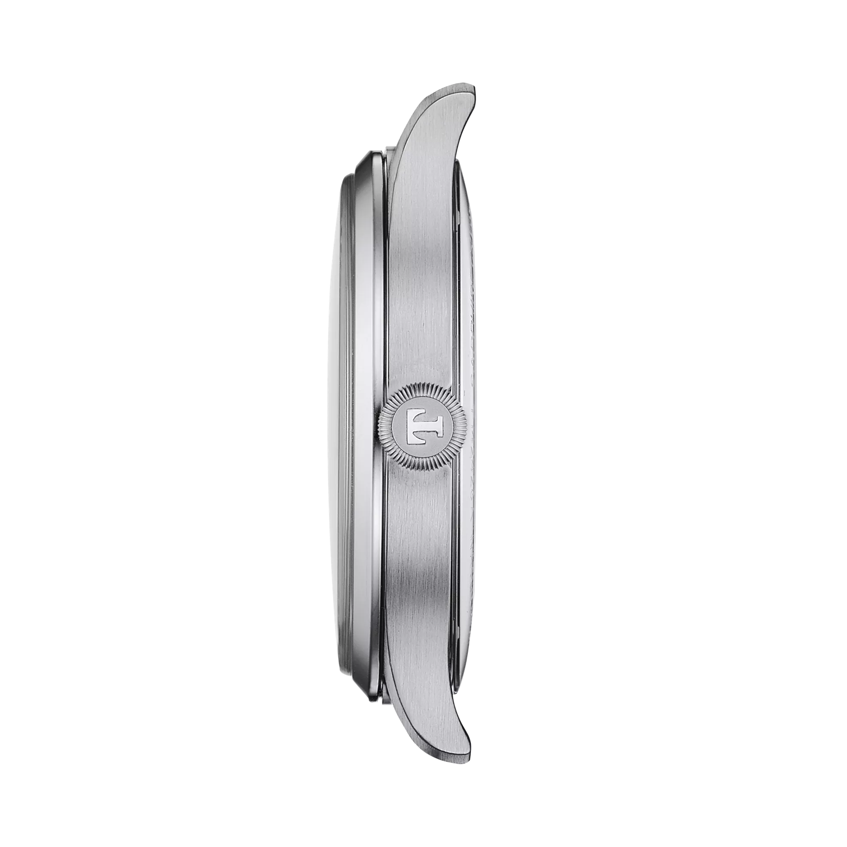 มุมมองด้านข้างของตัวเรือนนาฬิกา Tissot Heritage Small Second 1938 COSC