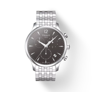 Front view of the watch Tissot 經典系列計時款 with shadow
