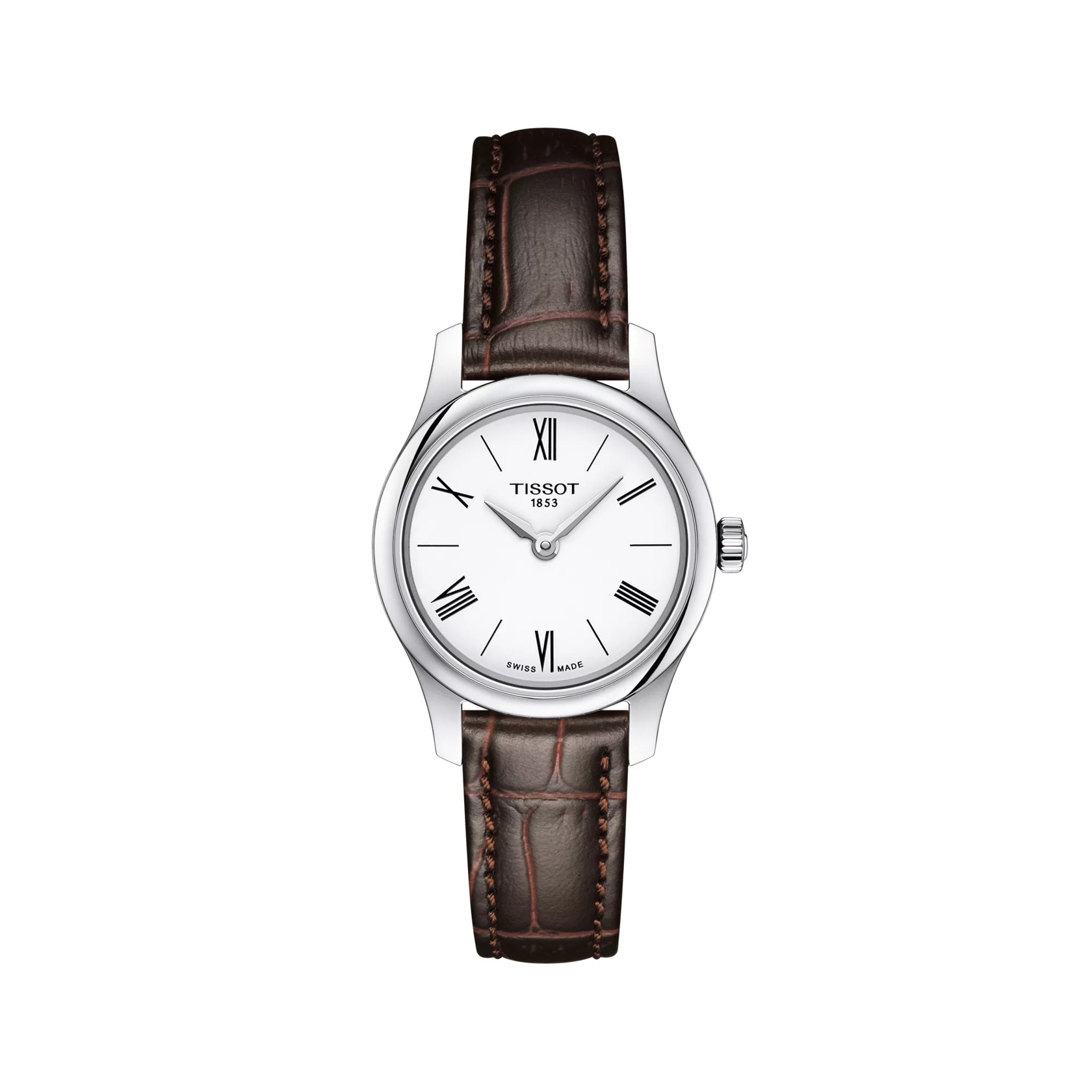Vue de face de la montre Tissot Tradition 5.5 Lady