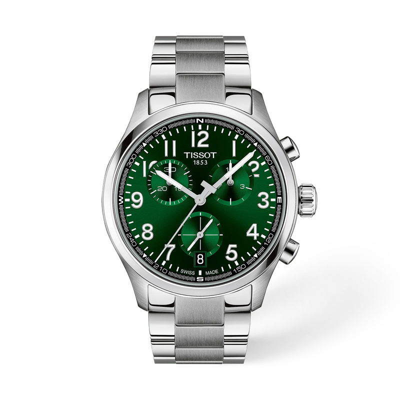 Vorderansicht der Uhr Tissot Chrono L 42mm mit Schatten