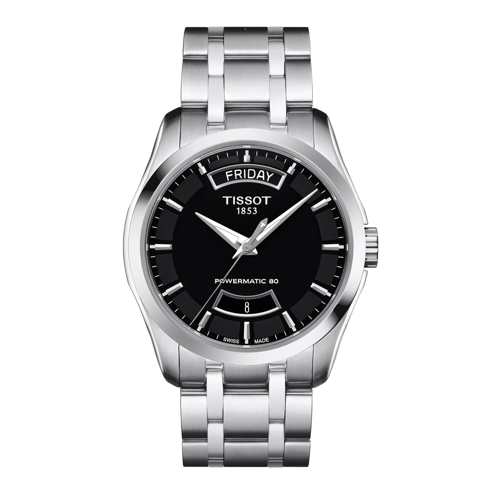 Front view of the watch Tissot Couturier Powermatic 80