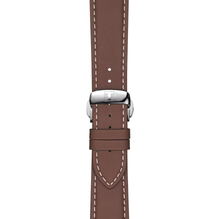 Zoom on Tissot Official Brown Leather Strap Lugs 21 mm