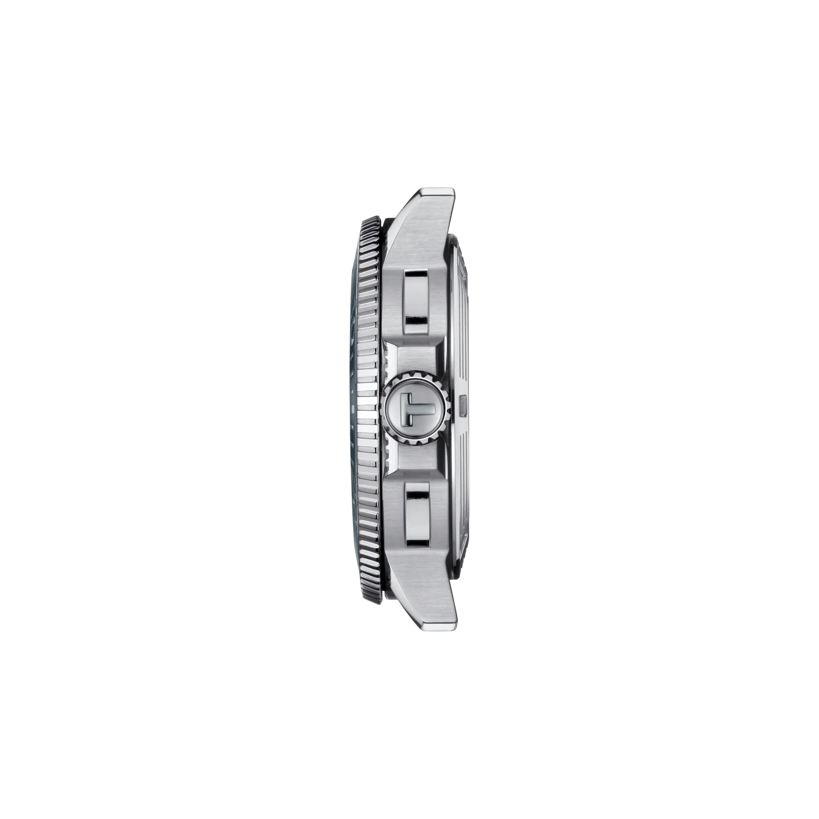 Profile view of the watch case Tissot Seastar 1000 43mm