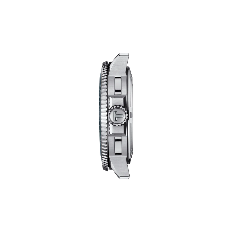 Profile view of the watch case Tissot Seastar 1000 43mm