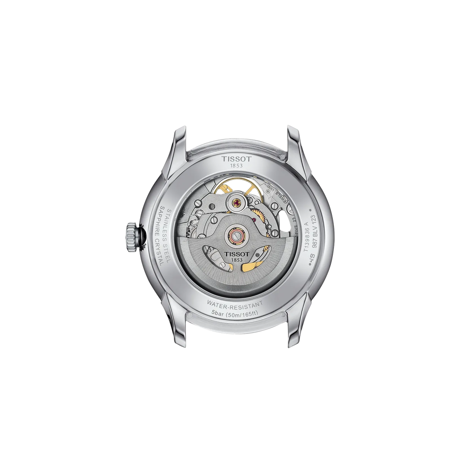 Back view of the watch case Tissot Chemin des Tourelles Skeleton 39mm