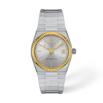 Front view of the watch Tissot PRX Gold 35mm with shadow