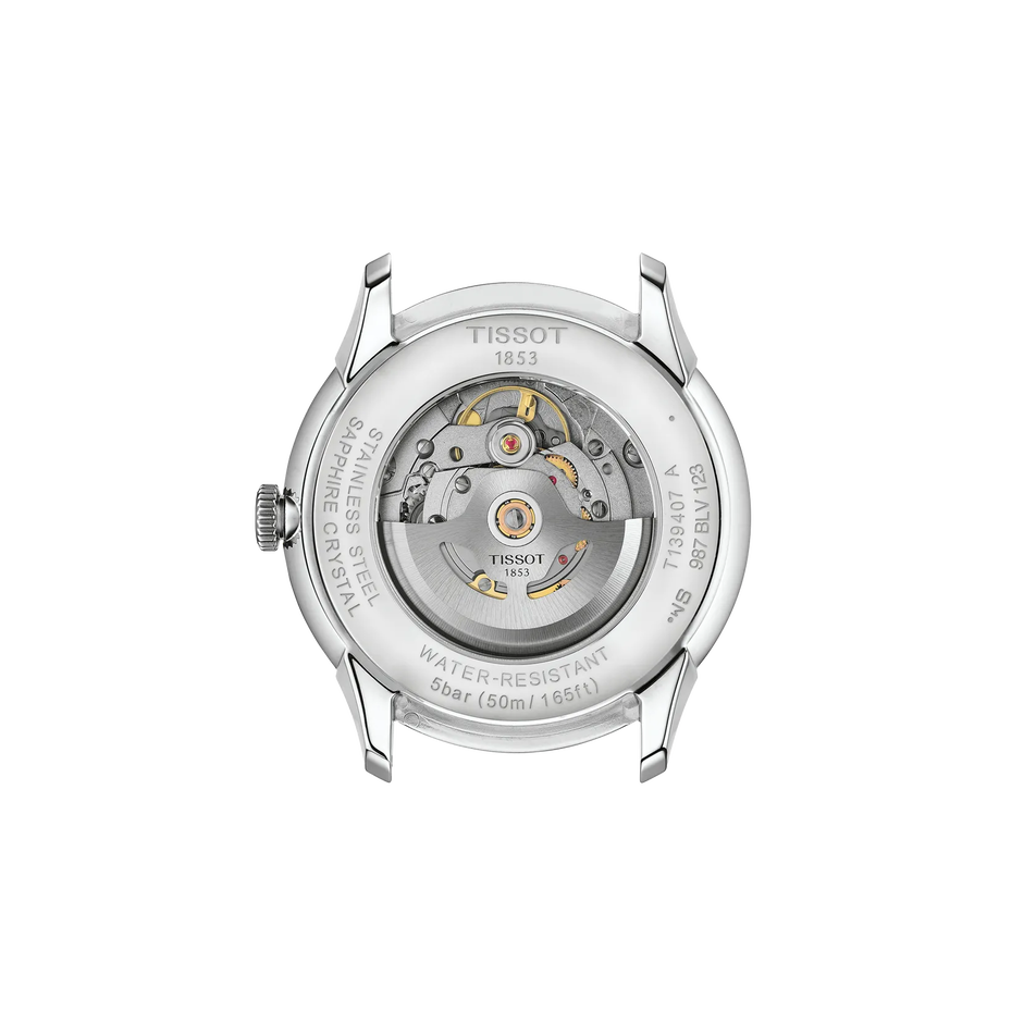 Back view of the watch case Tissot Chemin Des Tourelles 42mm