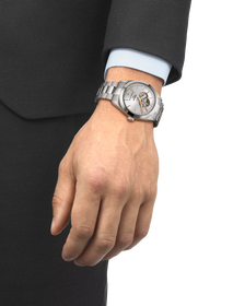 Simulation of the watch Tissot Gentleman Open Heart 40mm on a wrist