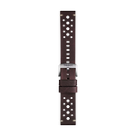 Front view of Tissot Official Brown Leather Strap Lugs 22 mm