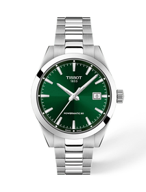 Front view of the watch Tissot Gentleman 38mm with shadow
