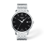 Vue de face de la montre Tissot Tradition 42mm avec ombre