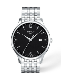 Front view of the watch Tissot Tradition 42mm with shadow