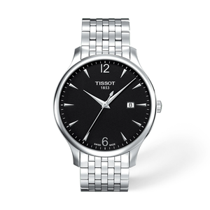 Front view of the watch Tissot Tradition 42mm with shadow