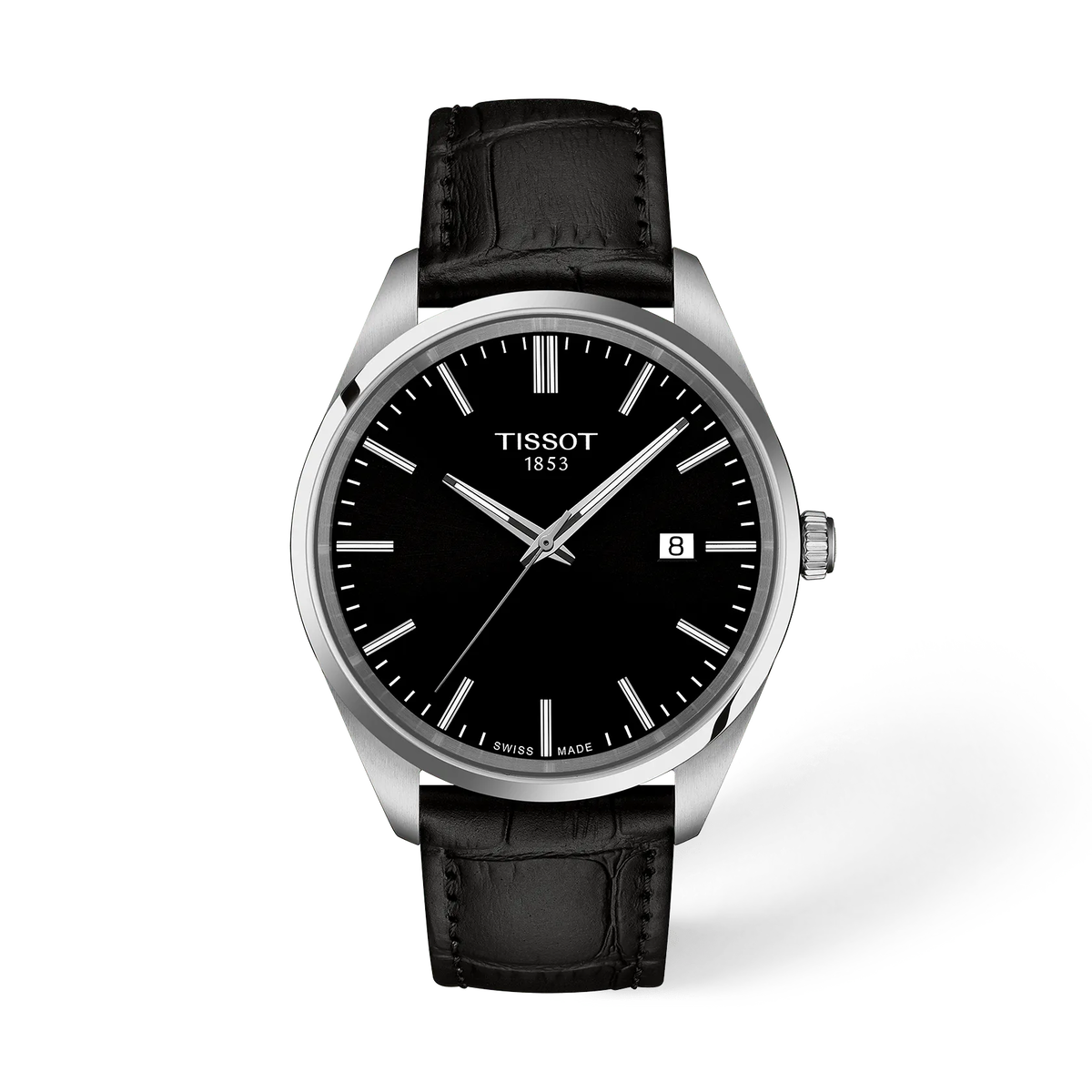 Мужские часы Tissot PR 100 40 мм, цвет: Чёрный / Чёрный кожаный — фото 1