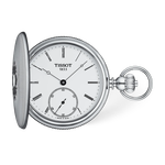 Front view of the watch Tissot Savonnette 48.5mm with shadow