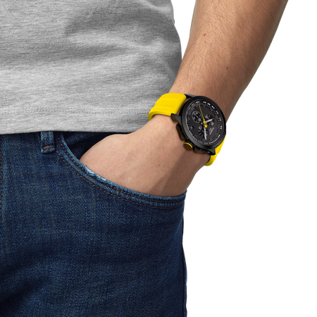 Simulation of the watch Tissot T-Race Cycling Tour de France 2023 on a wrist