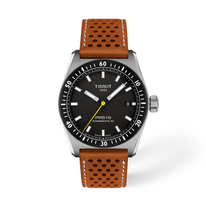 Front view of the watch Tissot PR516 38mm with shadow