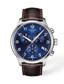 Front view of the watch Tissot Chrono XL Classic 45mm with shadow