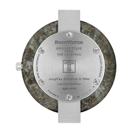 Back view of the watch case Tissot Rockwatch 38mm