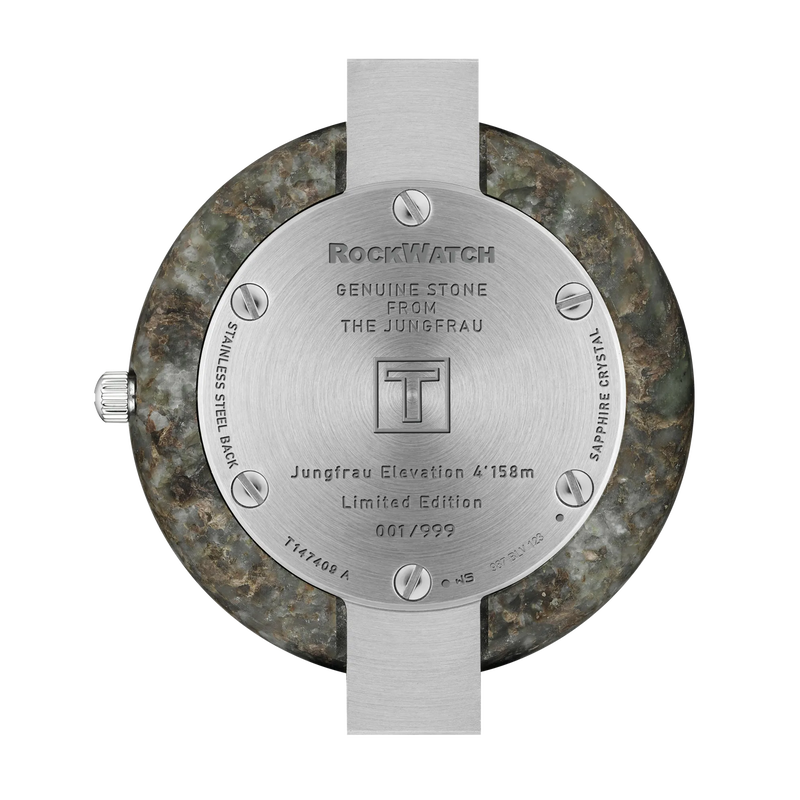 Back view of the watch case Tissot Rockwatch 38mm