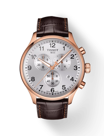 Front view of the watch Tissot Chrono XL Classic with shadow